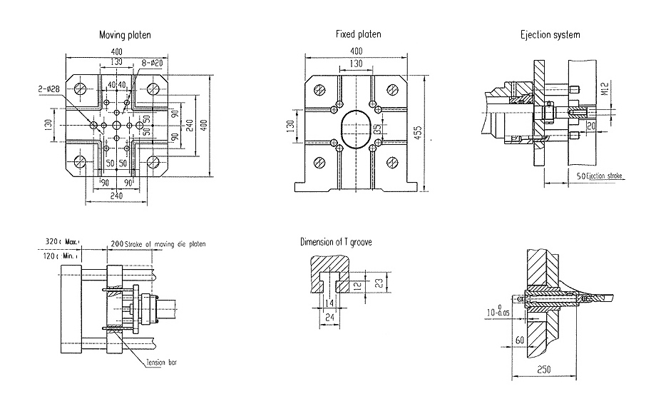 mold plate size of 30tons/300kN Hot Chamber Die Casting Machine