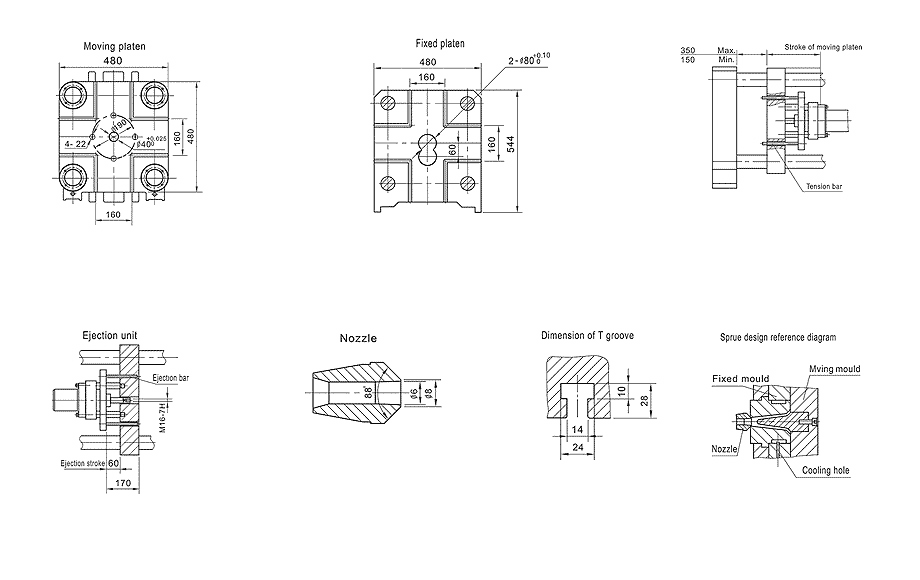 mold plate size of 68tons/680kN Hot Chamber Die Casting Machine