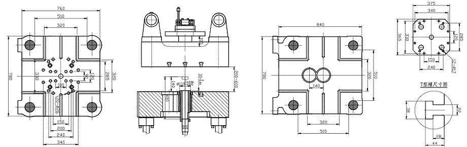 mold plate size of 220tons/2200kN Cold Chamber Die Casting Machine