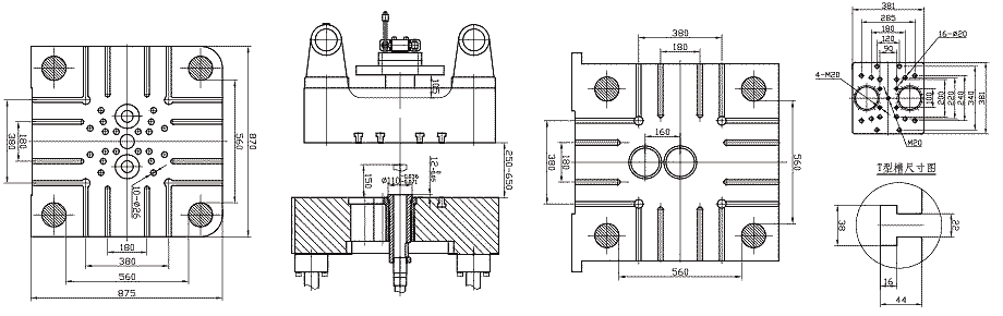 mold plate size of 280tons/2800kN Cold Chamber Die Casting Machine